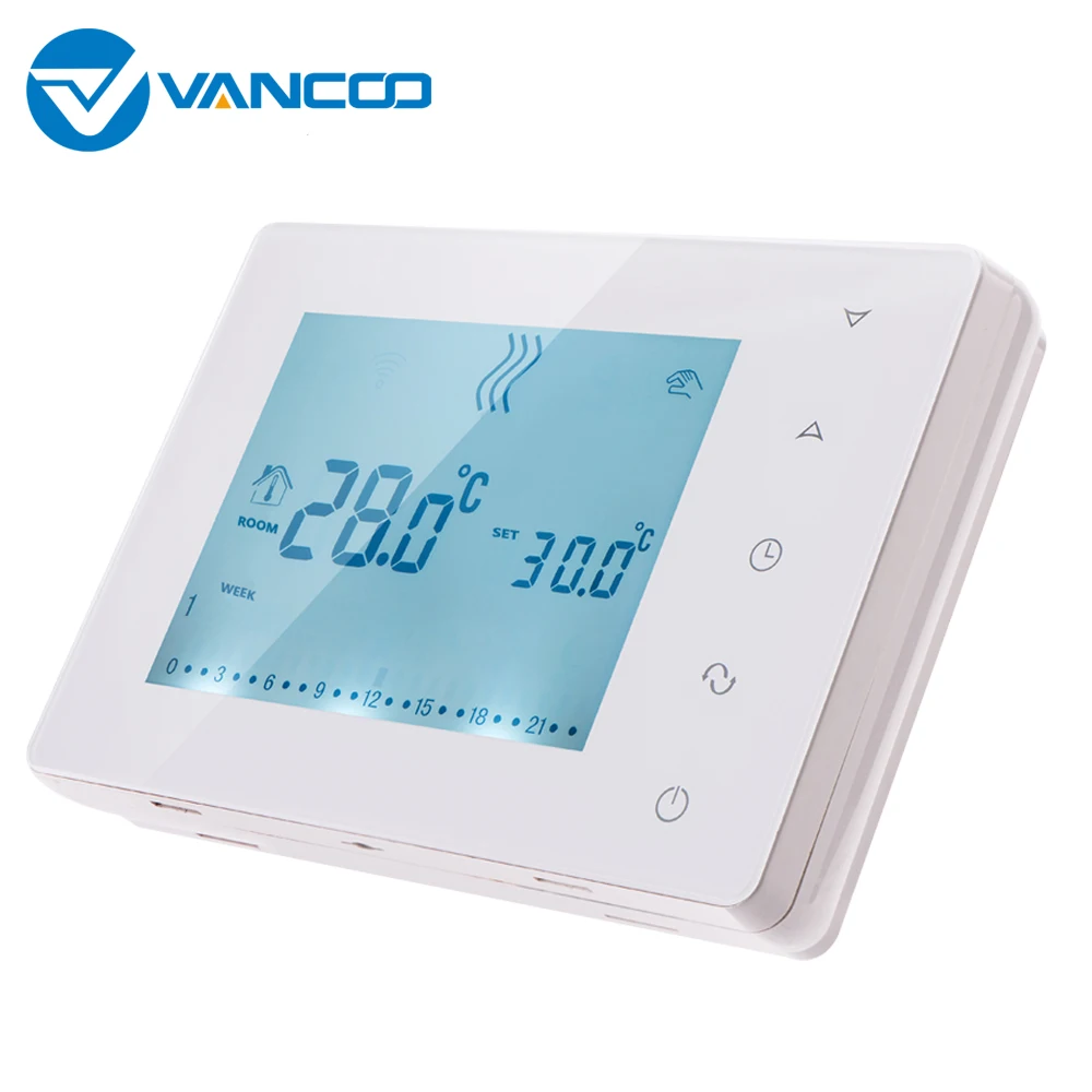Vancoo RF беспроводной цифровой термостат Настенный Газовый Котел Отопление Еженедельно Программируемые температурные аккумуляторы с контроллером питание