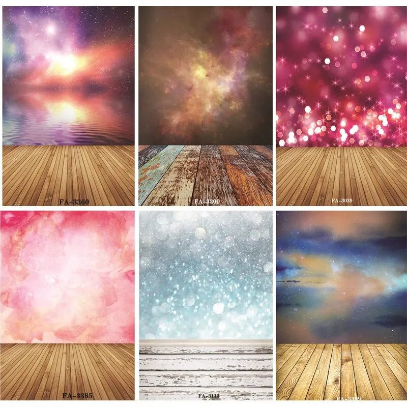 

Vinyl Custom Photography Backdrops Prop Space Starry Sky and floor Theme Photography Background FA20419-108