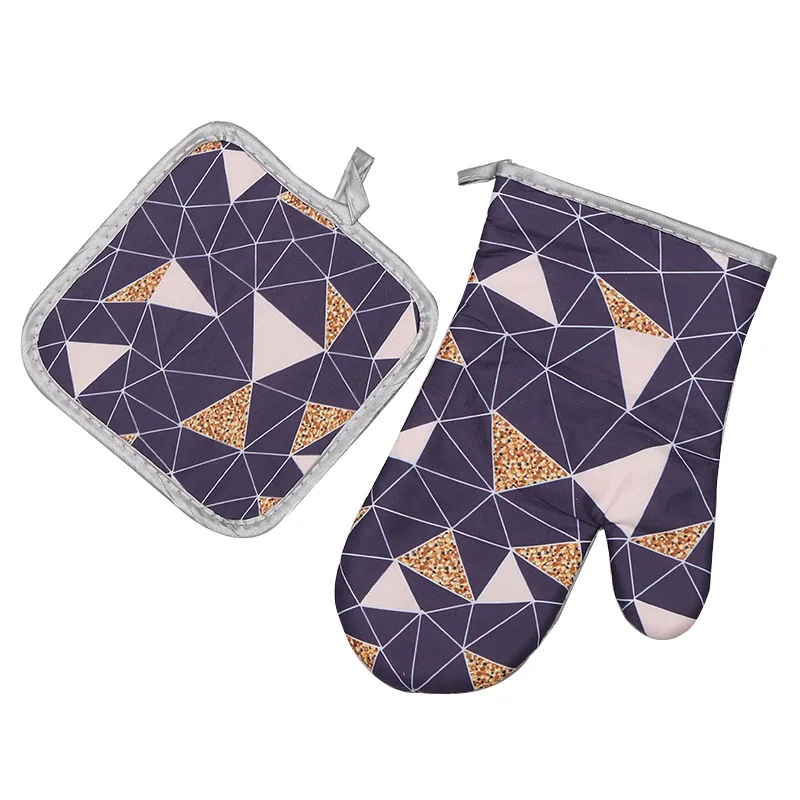 Перчатки для микроволновой печи варежки приготовления пищи синие и белые