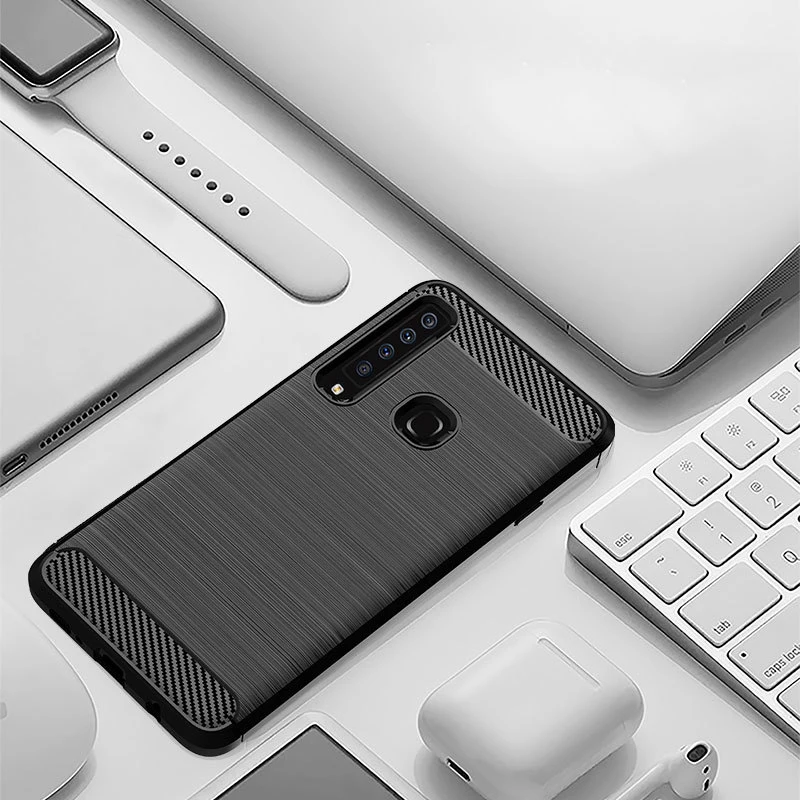Чехол для Samsung Galaxy A9 2018 A9s силиконовый бампер из ТПУ противоударный карбоновый