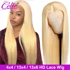 Парик из натуральных волос Celie HD 613, с прямыми волосами, блонд, 4 х4, 13 х6, 613