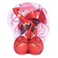 Anime Darling the Franxx Zero Two Mouse Pad with Soft Wrist Rest Silicone Gel filled Gaming Mouse Mat Mousepad for Laptop