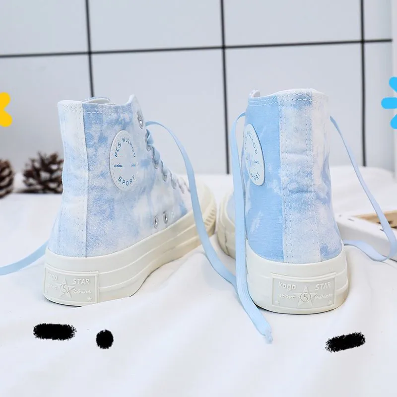 Женские дизайнерские Сникеры с рисунком в виде граффити высокие парусиновые