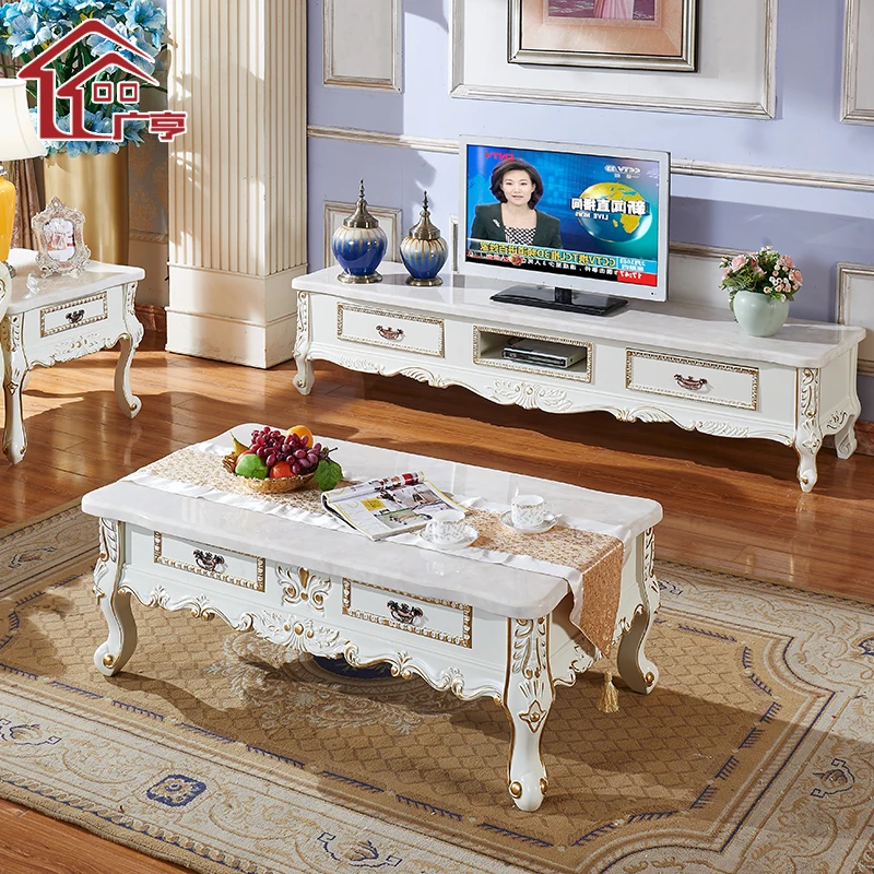 

European wood table, TV ark of French ground ark square a few short ark drawer combination living room furniture