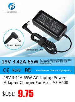 20 в 3.25A 65 Вт адаптер питания зарядное устройство для lenovo X1 Carbon G400 G500 G505 G405 YOGA 13 с США Великобритании ЕС AU 4 вилки