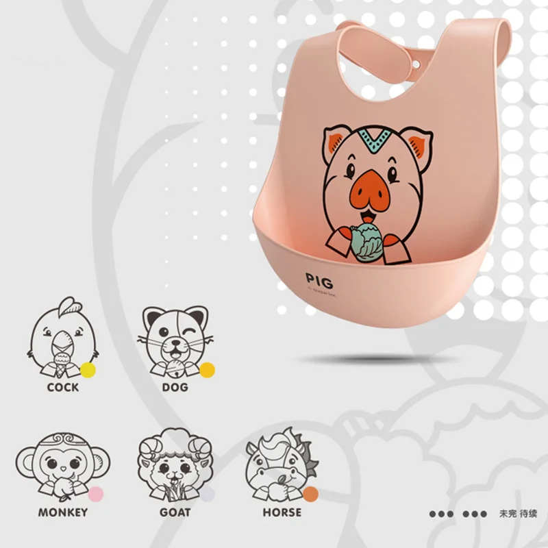 Baby Bibs Waterproof Silicone Feeding Baby Saliva Towel Newborn Cartoon Aprons Baby Bibs Adjustable Different Styles of Bibs