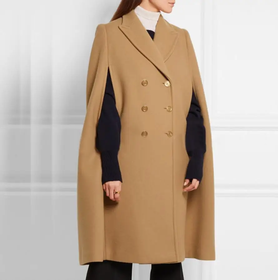 Женское свободное пончо в английском стиле осенне зимняя теплая куртка из