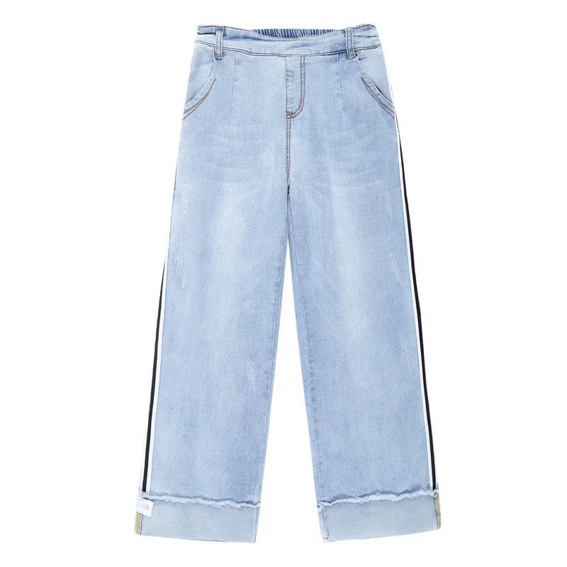 Loyalget джинсы для женщин большие размеры модные отбеленные с эластичной резинкой