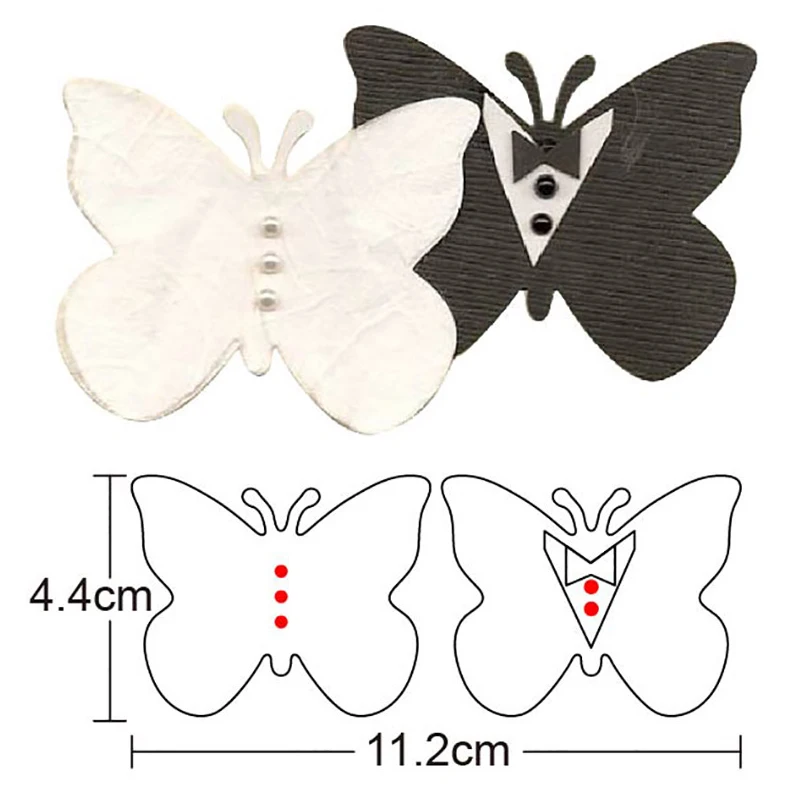 Ремесленные штампы металлические вырезанные для платья рубашки пара бабочек