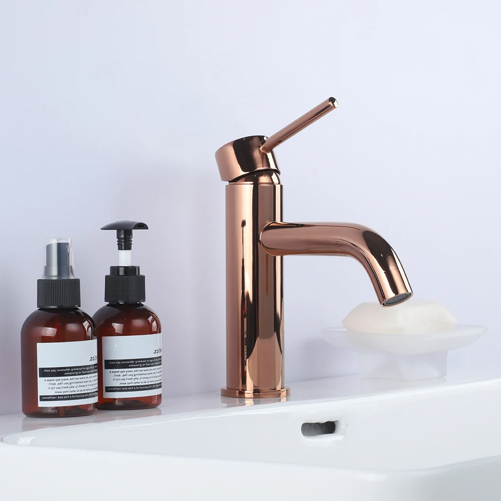 Bagnolux латунь один держатель одно отверстие розовое золото современный на бортике