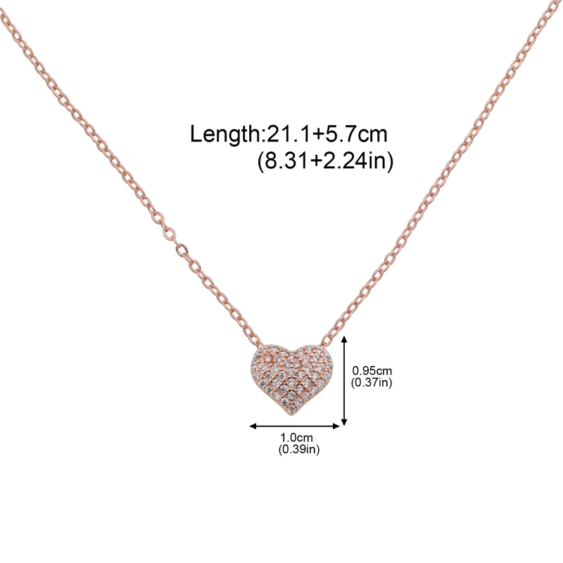 

2020 New Female Fashion Crystal Heart Necklace Pendant Short Gold Chain Necklace Pendant Necklace Charm Gifts girlfriends