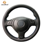 Прошитая вручную черная искусственная кожа PU чехол рулевого колеса автомобиля для BMW E46 E39 330i 540i 525i 530i 330Ci M3 2001
