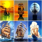 Алмазная 5D картина сделай сам, корабль, Парусная вышивка крестиком, бриллиантовая вышивка, мозаика стразы, домашний декор, настенное искусство
