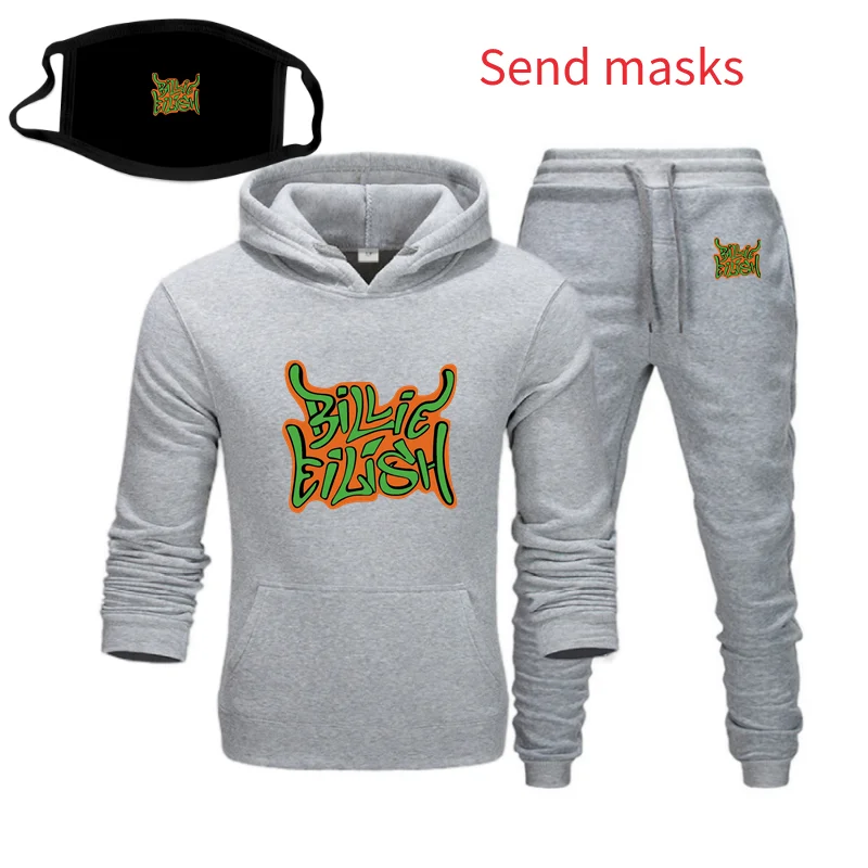 

2021 Printemps et Automne Sweat À Capuche + Pantalons De Survêtement Anime Transfert De Chaleur Hommes Street Style Hommes Sweat