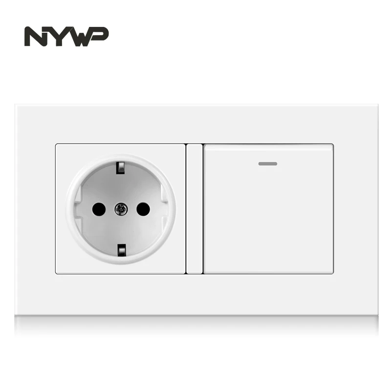 Nywp socket with toggle switch 220v 16a wall usb 146*86 pc panel light 1gang 1/2/3way output | Обустройство дома