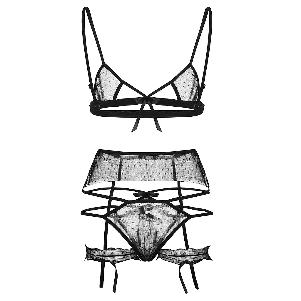 

Sexy Lingerie Perspective Lace Erotic Underwear Hollow Out Porno Bra G-string Garter Langerie Babydoll Lenceria Sexy Clothes 2XL