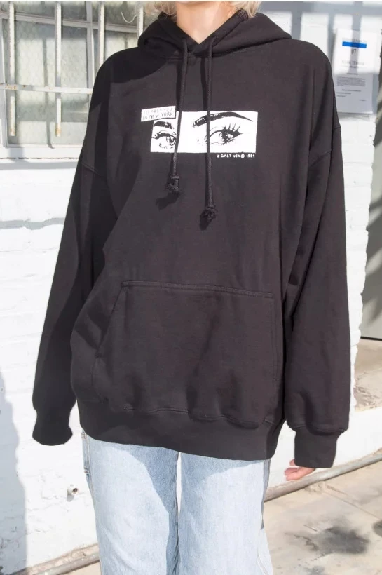 Женская мягкая толстовка с капюшоном и принтом глаза|Женские толстовки свитшоты|