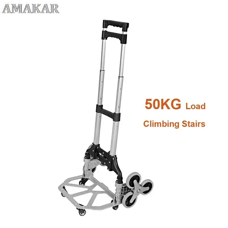 

50KG Climbing Stairs Cart Heavy Duty Folding Trolley MT2124B Wheel Barrow Garden Carts Climbing Hand Truck for Upstairs Cargo