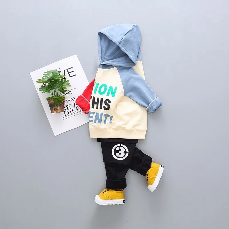 Весенне-Осенняя детская одежда для отдыха Куртка с капюшоном и надписью