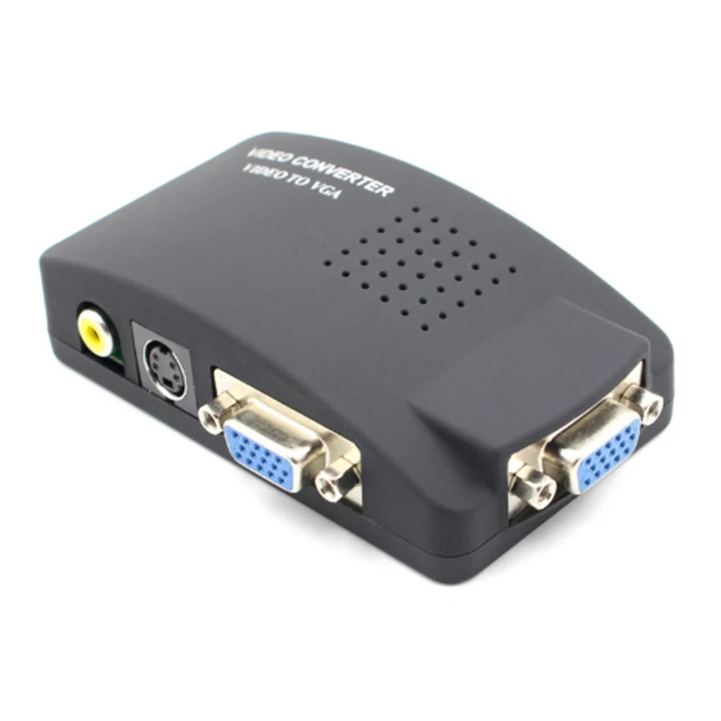 Новый AV-адаптер VGA RCA преобразователь ПК Композитный S-видео AV вход к ЖК-выход