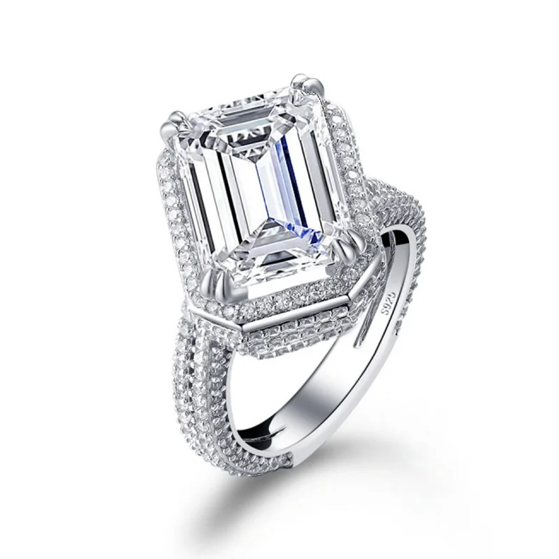 Jellystory 925 пробы серебряные Роскошные Очаровательные кольца с 6ct создан муассанит