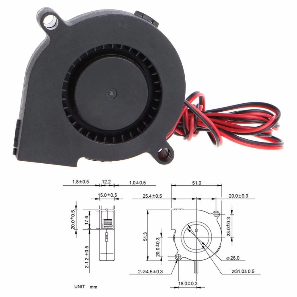 1Pc 12V DC 50mm Blow Radial Cooling Fan Hotend Extruder For 3D Printer-T4ME | Компьютеры и офис