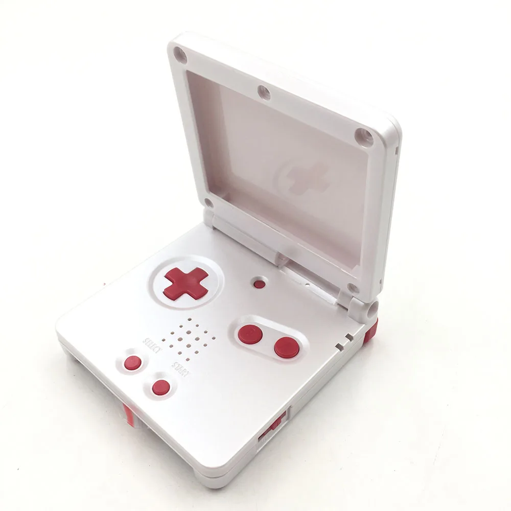 White Red 12 комплектов крутой DIY Корпус чехол+ красочные кнопки для игра Nintendo GBA Boy SP Advance консоль - Цвет: White Red