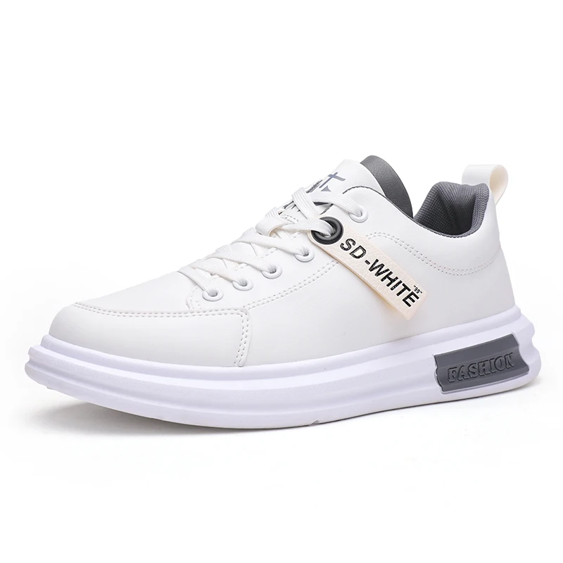 Мужские кожаные кроссовки Белые Повседневные с низким верхом Мокасины брендовая