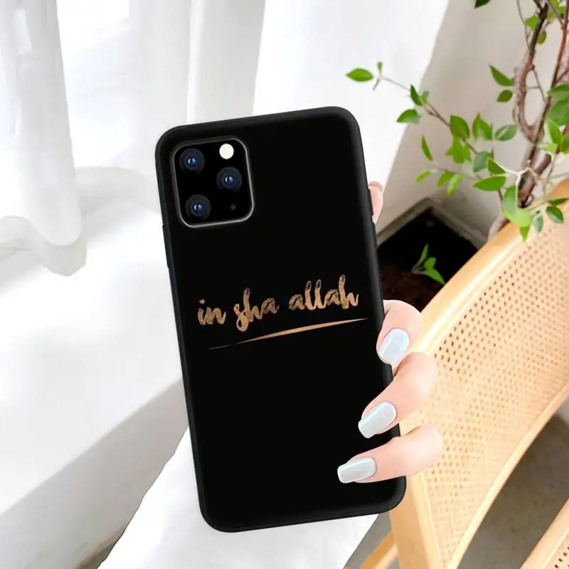 

Islamic Muslim Bismillah Black Silicone Mobile Phone Cover Case For IPhone 12 11 Pro Max Xs X Xr 7 8 6 6s Plus 5 5s Se 2020