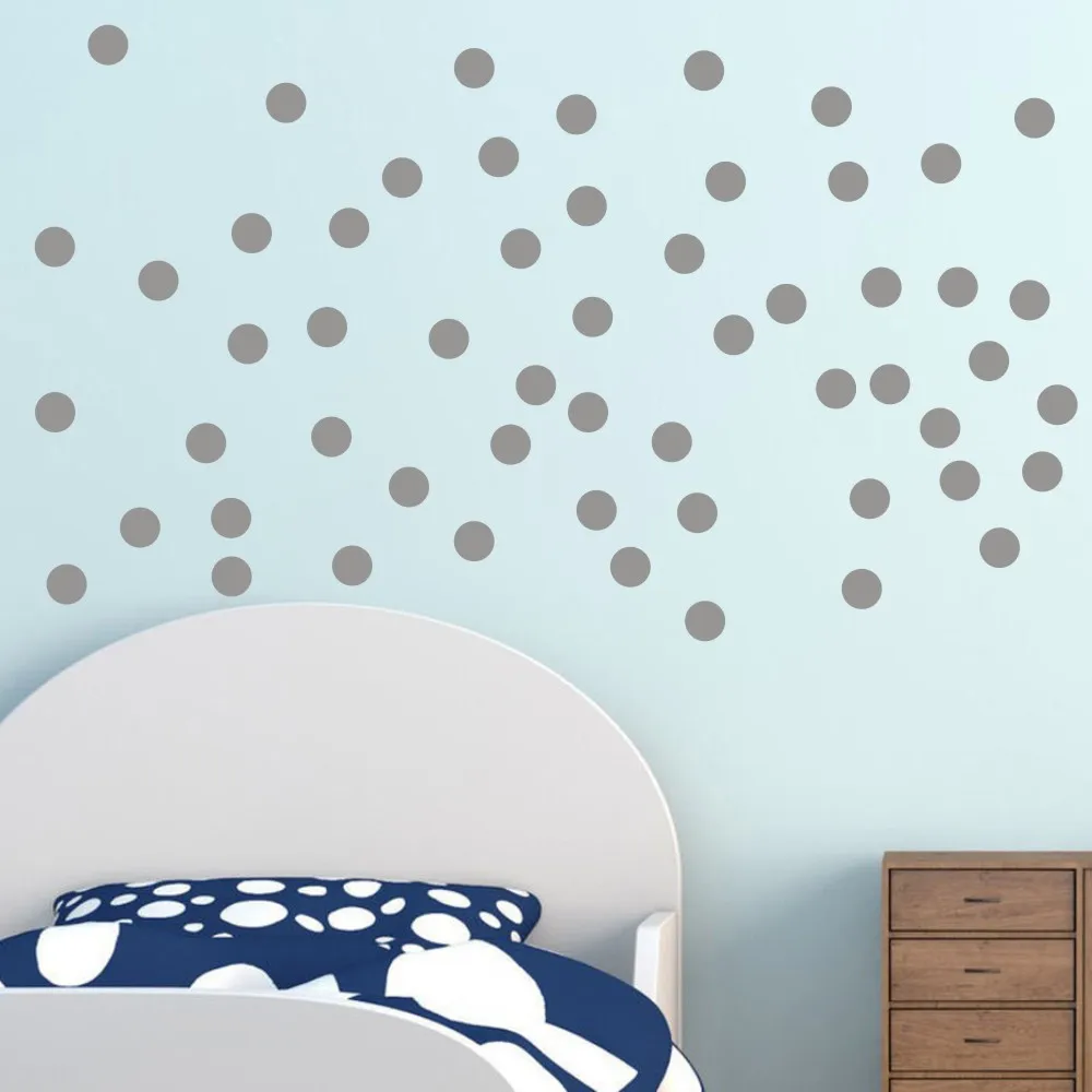 Украшение детской комнаты золотистый в горошек Наклейка на стену для настенный