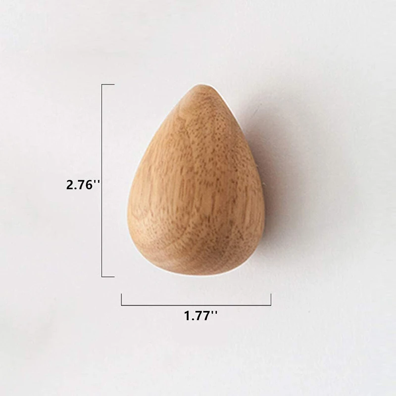 

4 Pack Beech Coat Hooks Wall Mounted Single Hangers,Drop Shaped,Hooks for Coat Bag Towels Robe Hat,Home Decorative