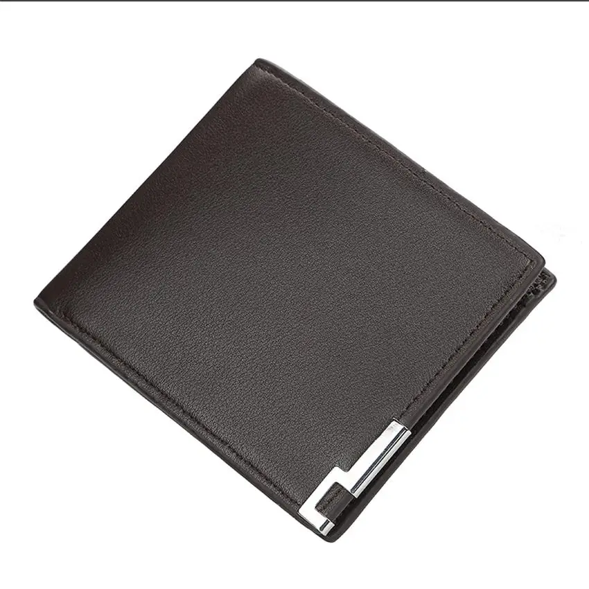 Coffee-H Мужской короткий кошелек высокого качества Billfold для подростка PU кожаные кошельки бумажник многофункциональные кошельки владельцы кредитных карт - Цвет: Coffee-H