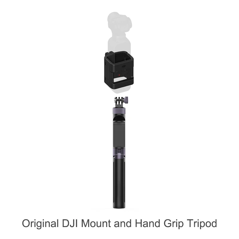 PGYTECH DJI OSMO карманная селфи палка рукоятка и аксессуар крепление для DJI Osmo карманная/экшн-Камера Gopro Hero 6 5 4/аксессуары - Цвет: Черный