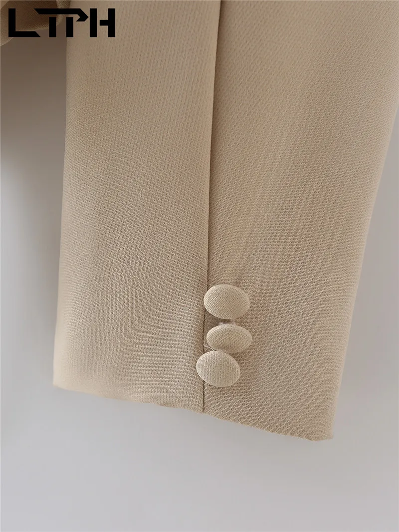 LTPH corto irregular de las mujeres abrigos chaquetas casual Botón de manga larga plisado bajo chaquetas traje de dama abrigo 2021 novedad de verano