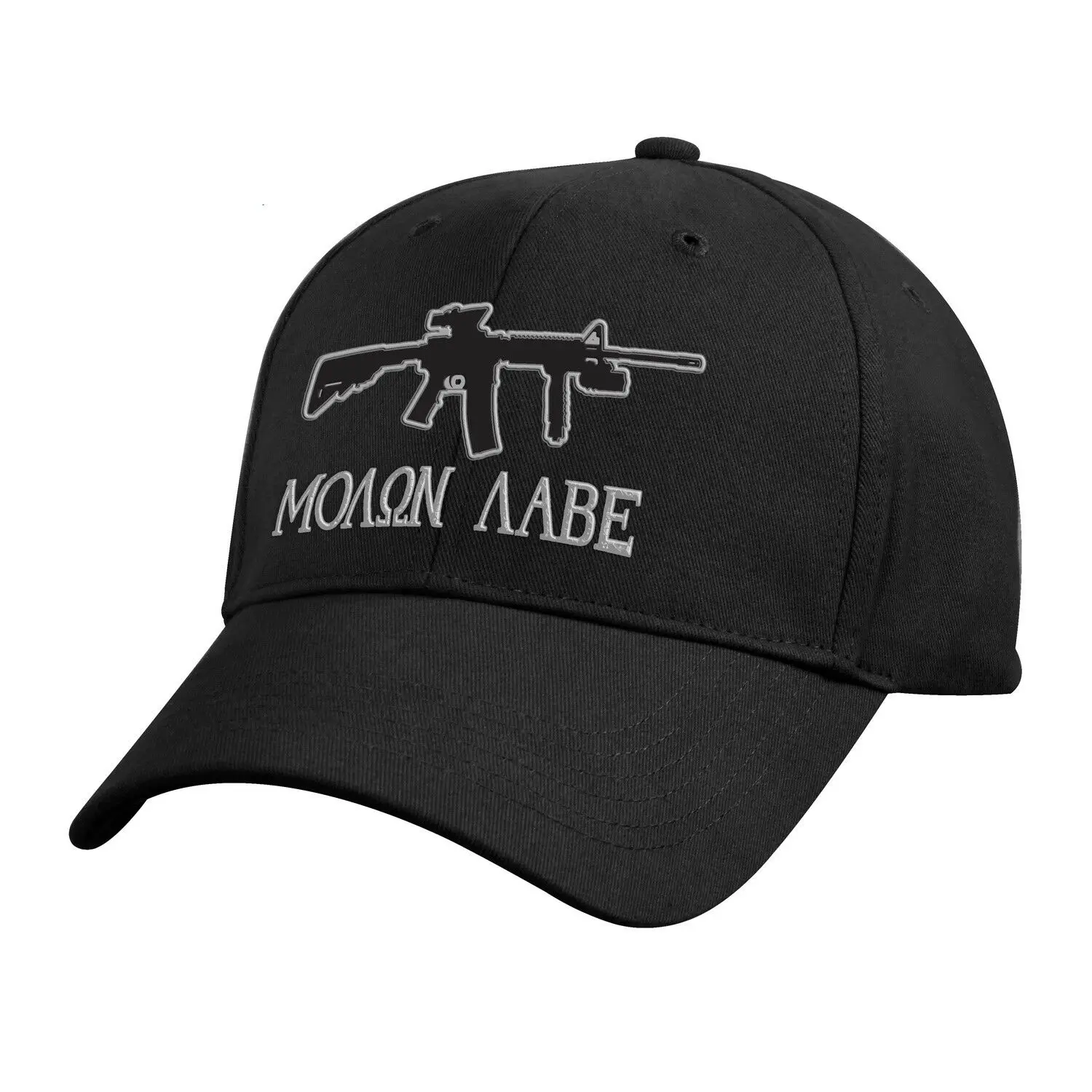 Бейсбольная кепка Molon Labe черного цвета с низким профилем|Мужские бейсболки| |