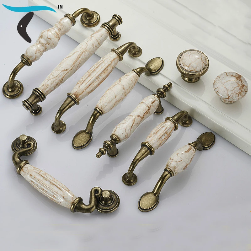 Мраморный узор искусственная ручка в европейском стиле|Ручки шкафа| |