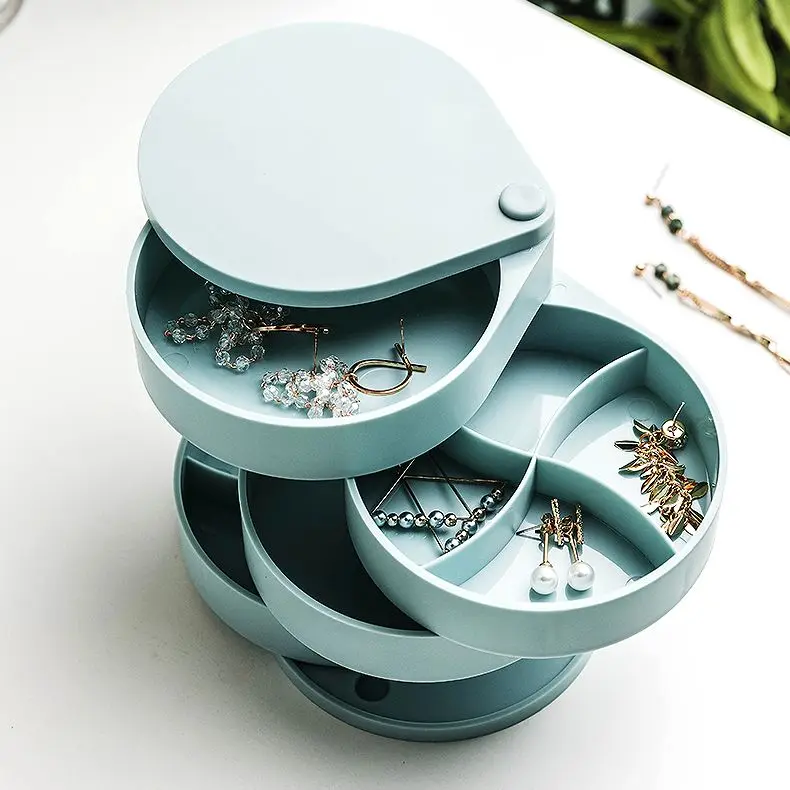 

Exquisite jewelry box Creative rotating earring jewelry storage box rack Multi-layer earring box Jewelry sorting and sorting