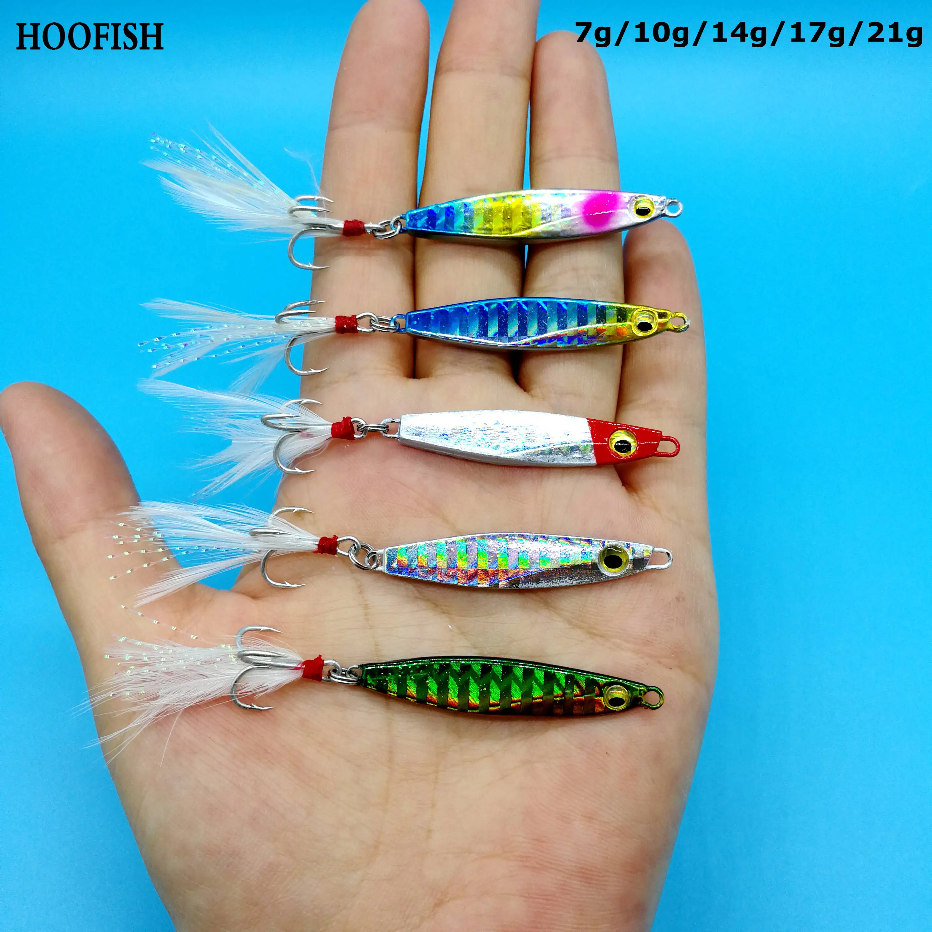 HOOFISH 3 шт./лот металлические Джиги рыболовные приманки 7 г/10 г/14 г/17 г/21 г для морской