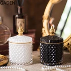 Простая стеклянная банка для хранения, креативная коробка для хранения, разноцветное украшение из стекла с крышкой, банка для конфет, украшение для гостиной, рабочего стола