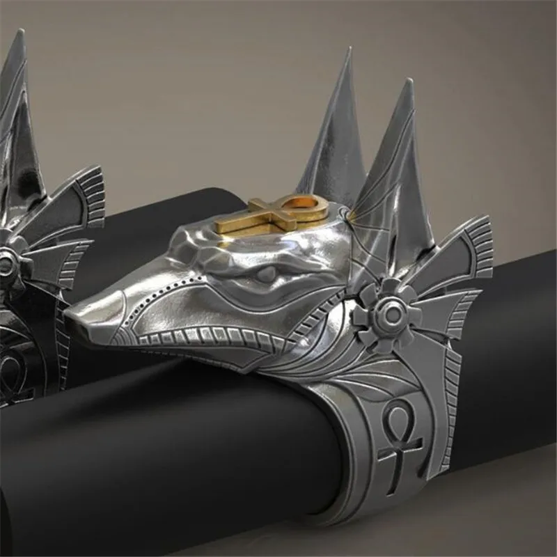

Anubis God Ancient Egypt Jack Wolf Head Men's Ring Trend Retro Holiday Party Jewelry Hip Hop Rock Accessories Gift Wholesale