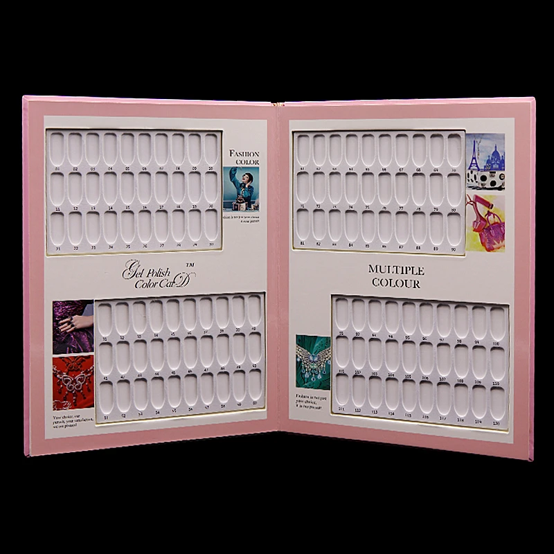 Большой накладные ногти Советы цветная книга УФ гель для ногтей карта диаграмма