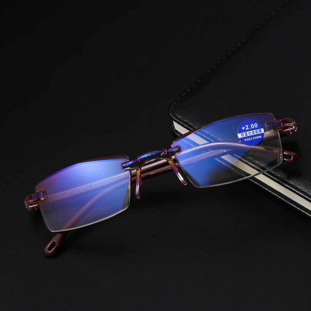 1 шт. унисекс ультралегкие очки без оправы Алмазная огранка для чтения защита от