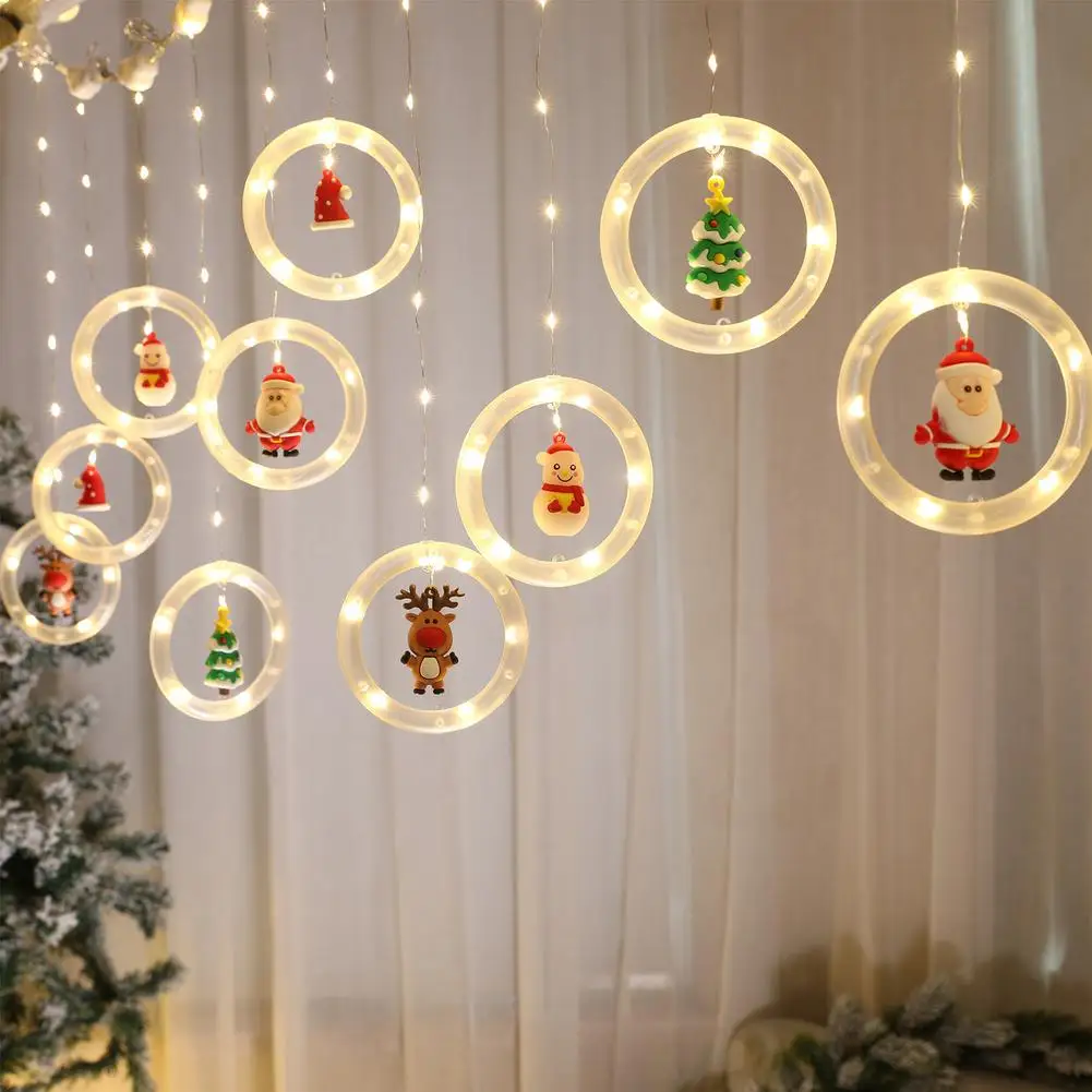 

Christmas Lights Xmas Tree LED Decoration Santa Claus Snowman Wishing Ball String Light Luminous Pendant Home Xmas Party Decor