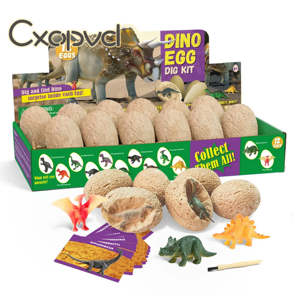 

Яйца динозавра, 12 динозавров, с 12 уникальными игрушками динозавров, динозавр для детей, пасхвечерние, образовательный научный подарок