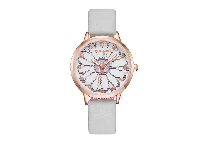 flower dial quartz leather watch for man women hot selling good price wrist wholesale lady clock | Наручные часы