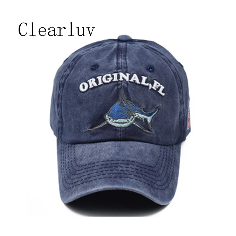 Outdoor Sport Men Women Washed Cotton Baseball Cap Embroidered Letter Shark Pattern Do Old Hats Fitted Caps Snapback Hat Gorras |