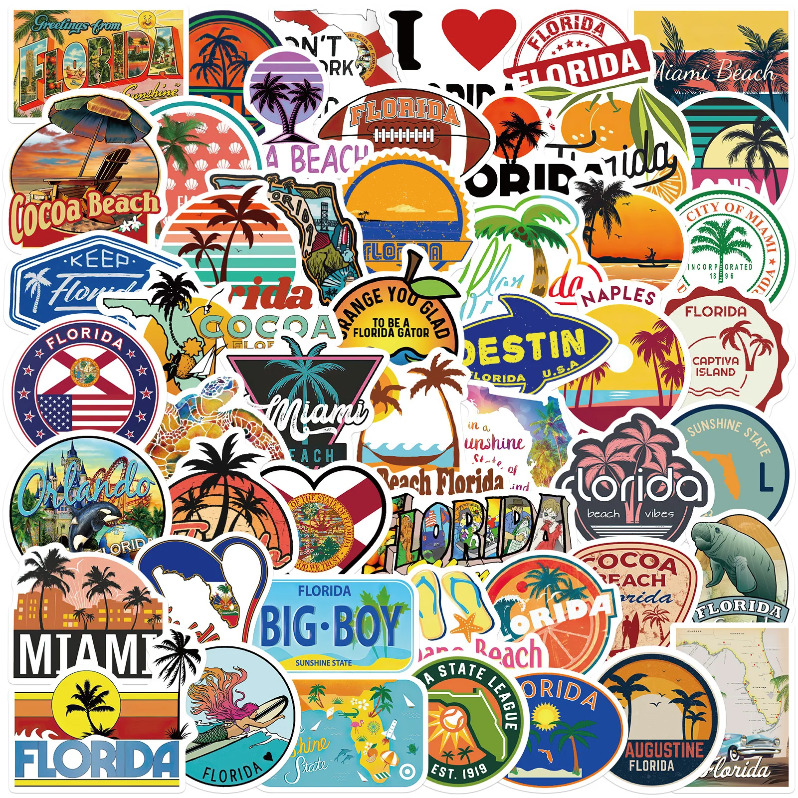 

Наклейки граффити «ландшафт Флориды», стикеры в эстетике, скейтборд, холодильник, гитара, мотоцикл, багаж, крутая наклейка, детская игрушка, ...