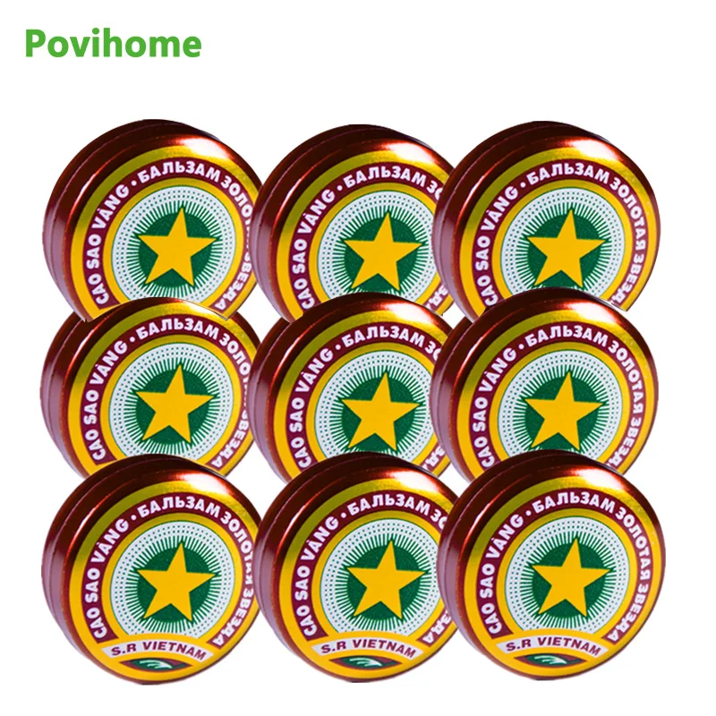 

10Pcs Vietnam Gold Tower Ointment Cold Headache Dizziness Heat Stroke Insect Stings Herbal Cream Refreshing Pain Relief Oil