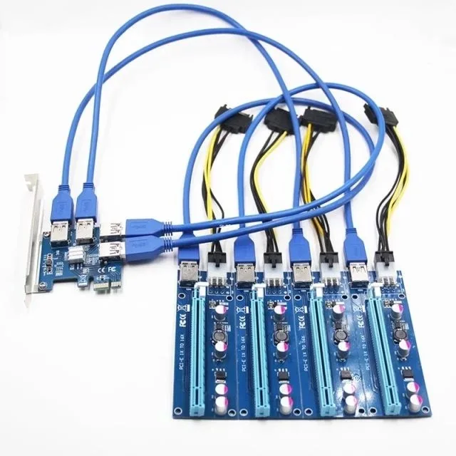 

Add in Card PCIe 1 to 4 PCI Express 16X Slots Riser Card PCI-E 1X to External 4 PCI-e Slot Adapter PCIe Port Multiplier Card