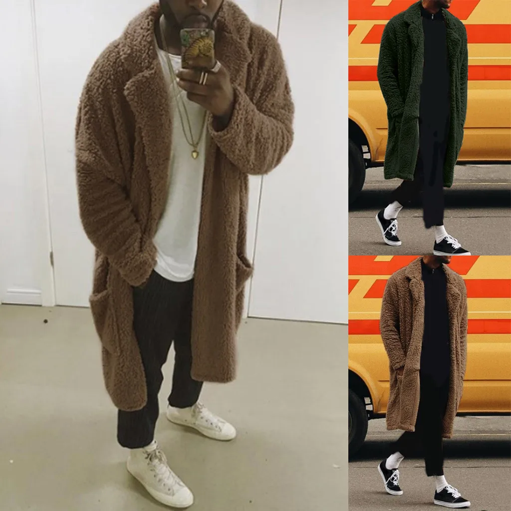 SAGACE мужское Новое модное двустороннее бархатное пальто средней и длинной длины